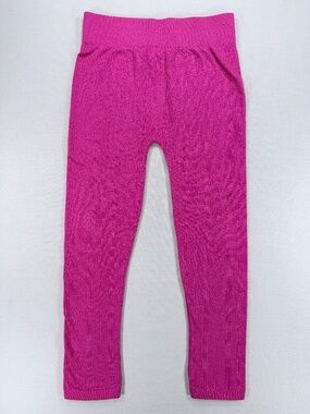 Pink Velvet Girls Size 7-14 Fleece Lined Leggings Hot Pink EUC